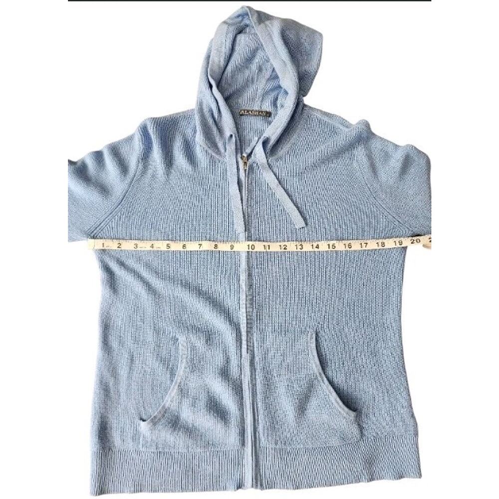 Alashan Cotton Cashmere Terry Stitch Full Zip Hoodie Cardigan Size Medium - Picture 8 of 9